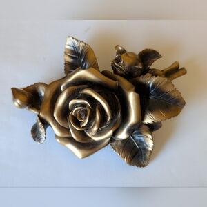 Antique Gold Rose Life Symbols Casket Corner Hand Painted